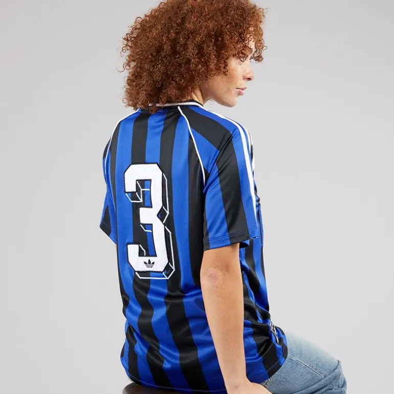 adidas Originals Damen Perlen Gestreift Jersey Semi Lucid Blue/Schwarz