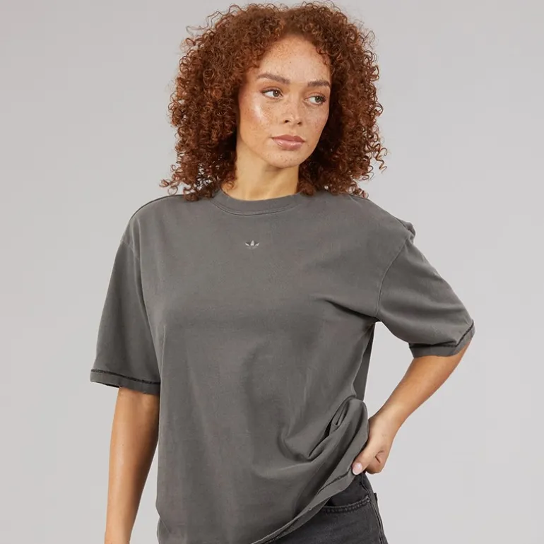 adidas Originals Damen Wasch Vintage Oversized T-Shirt Utility Black