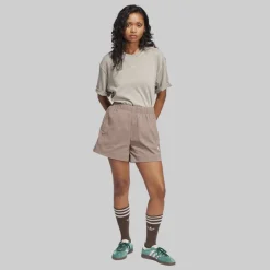 adidas Originals Damen Washed Oversized T Shirt Silver Pebble