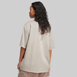 adidas Originals Damen Washed Oversized T Shirt Silver Pebble