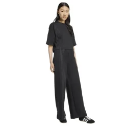 adidas Originals Damen weit geschnittene Jogginghose mit 3 Streifen Schwarz