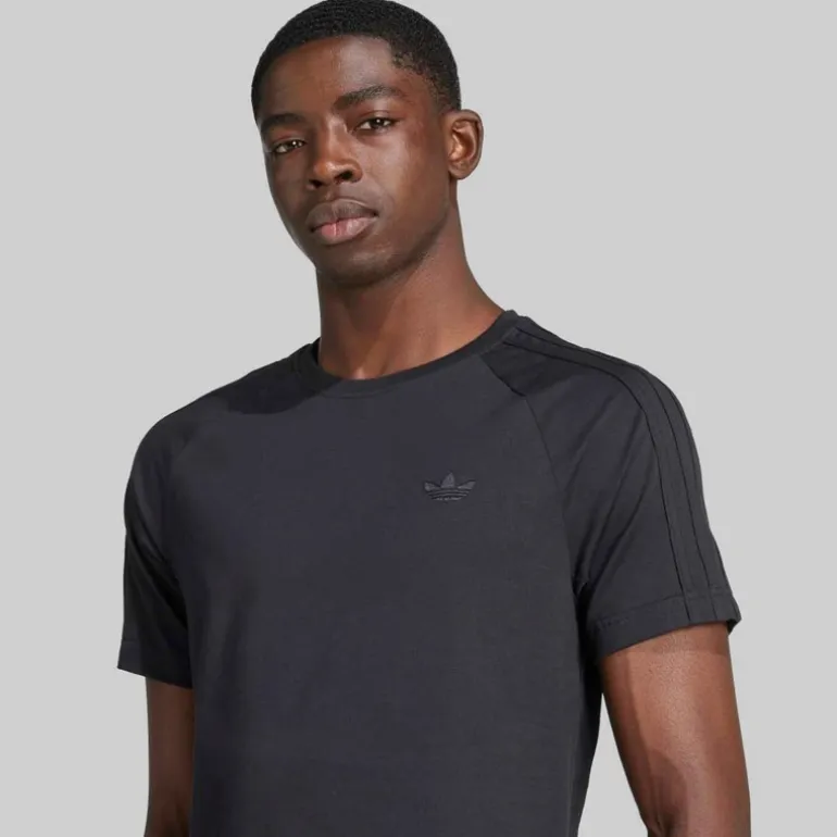 adidas Originals Herren Adicolor Trefoil T Shirt Schwarz/Schwarz