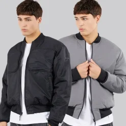 adidas Originals Herren Reclaim Wende Bomberjacke Schwarz