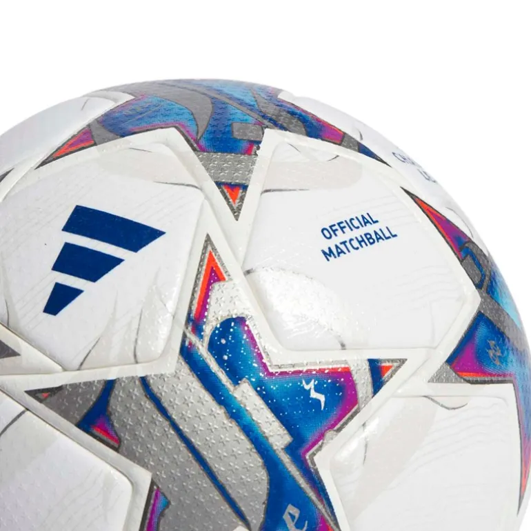 adidas UEFA Champions League 23/24 Offizieller Pro Spiel Fußball (FIFA Quality Pro Zertifiziert) Weiß/Silver Metallic/Bright Cyan/Royal Blue