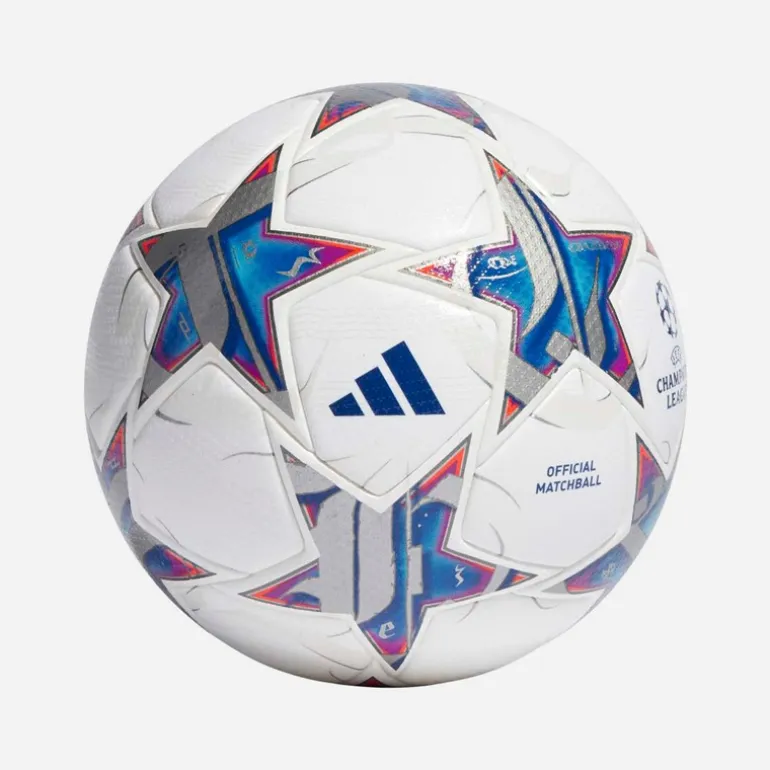 adidas UEFA Champions League 23/24 Offizieller Pro Spiel Fußball (FIFA Quality Pro Zertifiziert) Weiß/Silver Metallic/Bright Cyan/Royal Blue