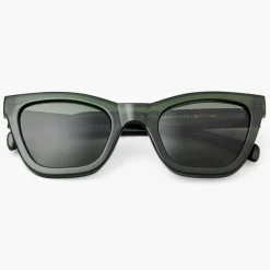 A Kjærbede Große Kanye Sonnenbrille Dark Green Transparent