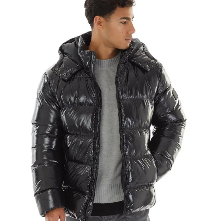 Avant Garde Herren Ammercy Steppjacke mit Hochglanz Schwarz