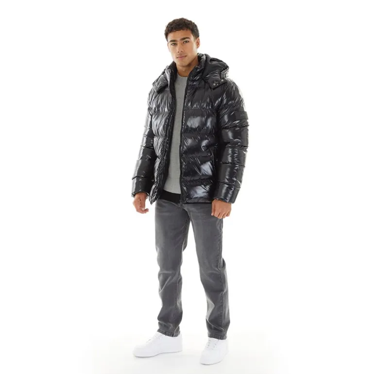 Avant Garde Herren Ammercy Steppjacke mit Hochglanz Schwarz