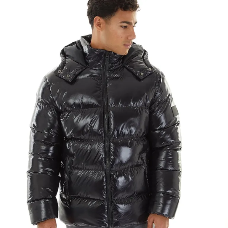 Avant Garde Herren Ammercy Steppjacke mit Hochglanz Schwarz
