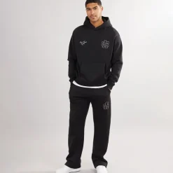 Avant Garde Herren Emblem Hoodie Schwarz