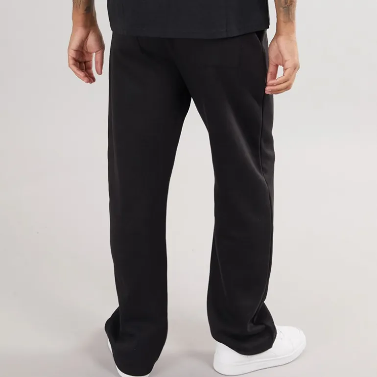 Avant Garde Herren Emblem Offene Saum Jogginghose Schwarz
