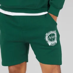Avant Garde Herren Fausser Hoodie Und Shorts Set Emerald