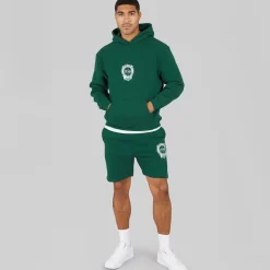 Avant Garde Herren Fausser Hoodie Und Shorts Set Emerald