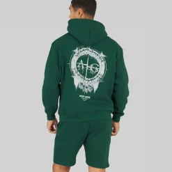 Avant Garde Herren Fausser Hoodie Und Shorts Set Emerald