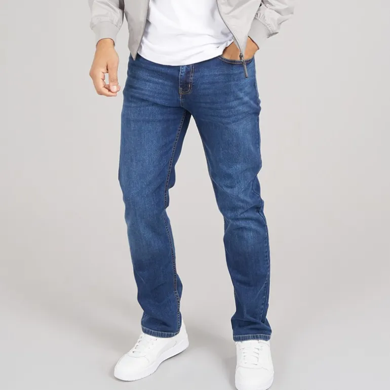 Avant Garde Herren Harlow Jeans mit geradem Bein Blau