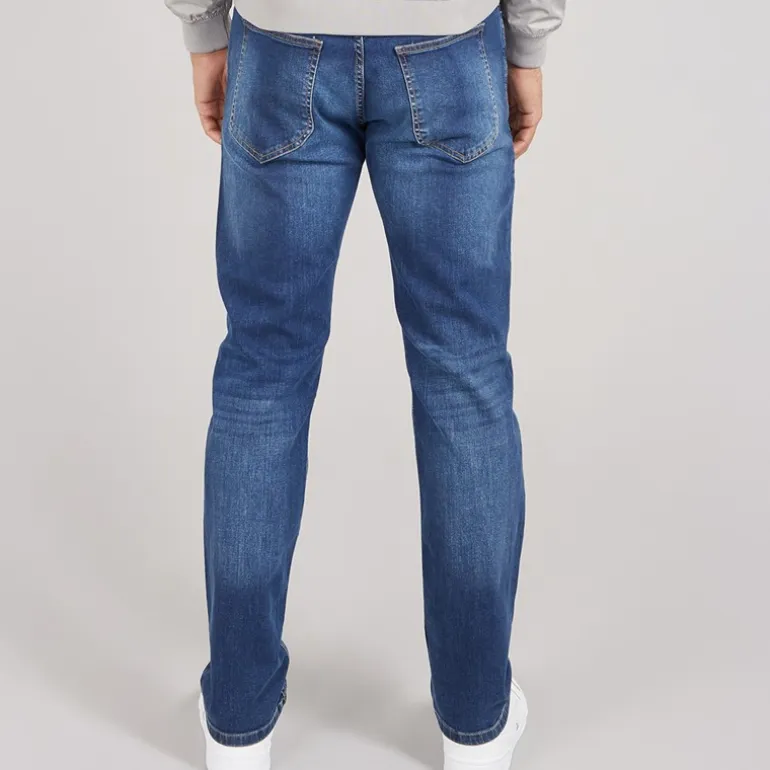 Avant Garde Herren Harlow Jeans mit geradem Bein Blau