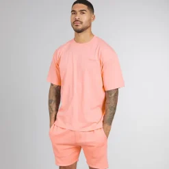 Avant Garde Herren Kreativ T Shirt Und Shorts Set Coral