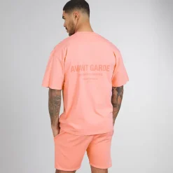Avant Garde Herren Kreativ T Shirt Und Shorts Set Coral