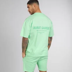 Avant Garde Herren Kreativ T Shirt Und Shorts Set Spearmint