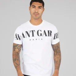 Avant Garde T-Shirt Herren Kryptisch Weiß