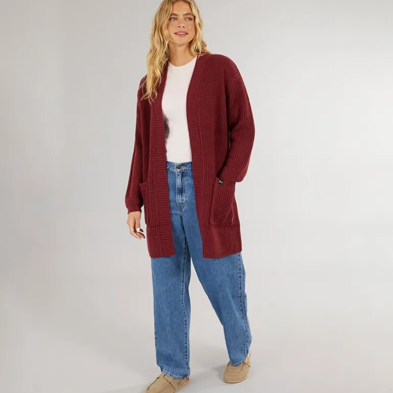 Bench Damen Asteria Strickjacke Burgunderrot