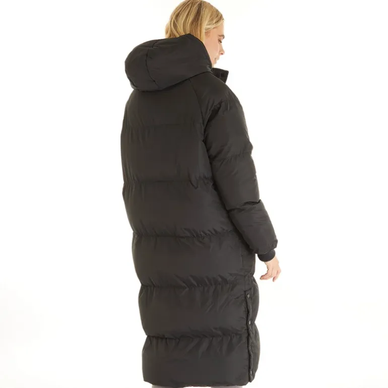 Bench Damen Dans Lange Kapuzen Jacke Schwarz