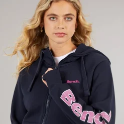Bench Damen Darcine Zip Thru Hoodie Dunkelblau