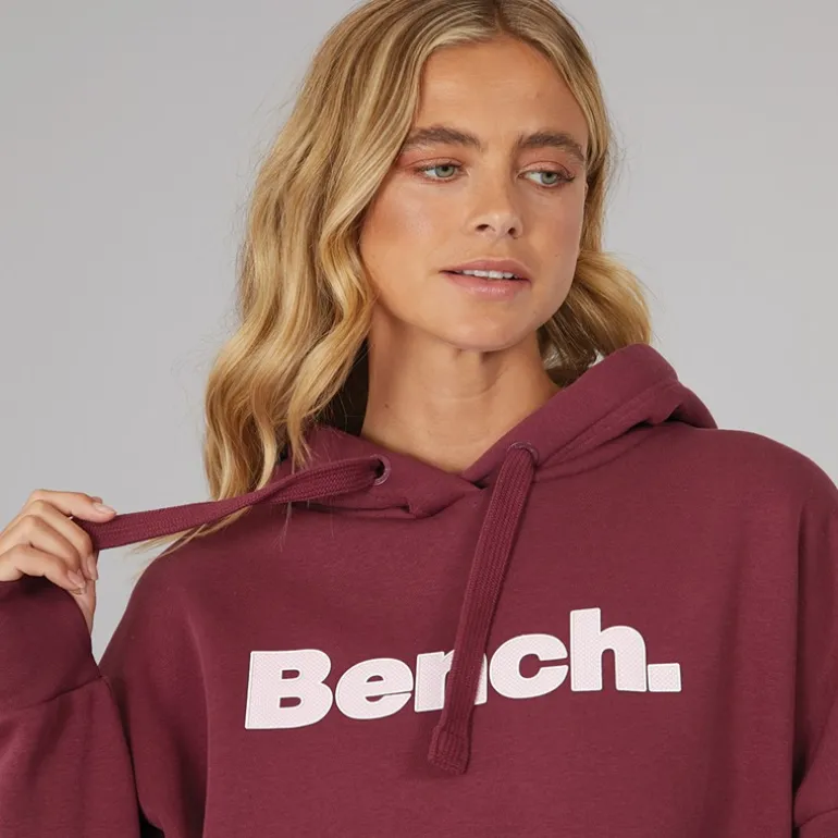 Bench Damen Dayla Oversized Kapuzenpullover Burgunderrot