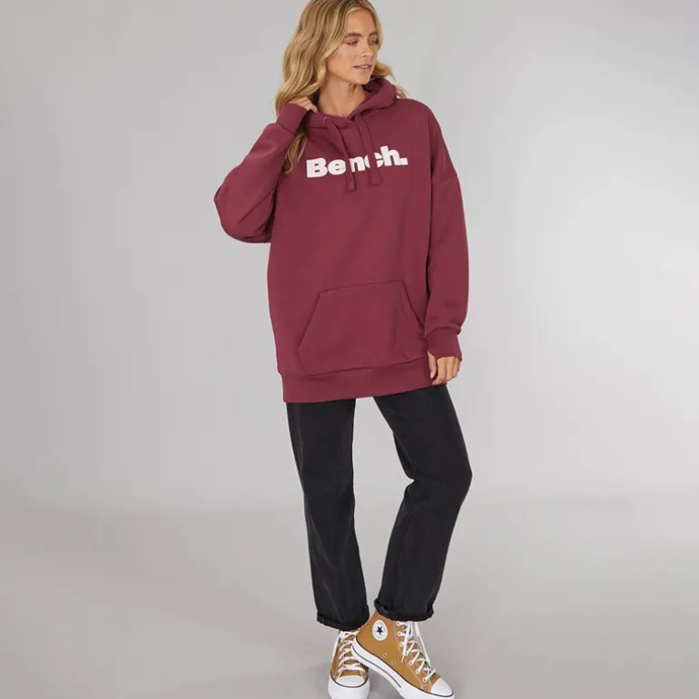 Bench Damen Dayla Oversized Kapuzenpullover Burgunderrot