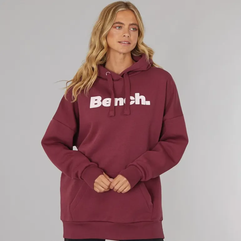 Bench Damen Dayla Oversized Kapuzenpullover Burgunderrot