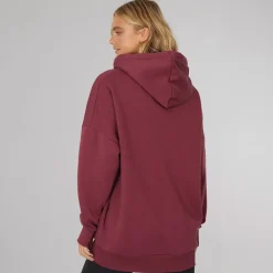 Bench Damen Dayla Oversized Kapuzenpullover Burgunderrot