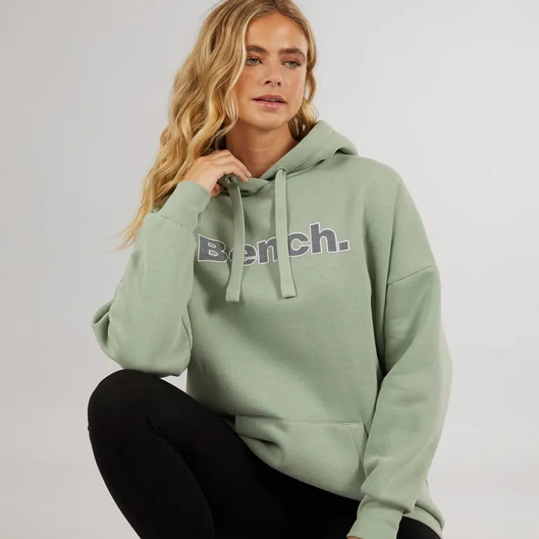 Bench Damen Dayla Oversized Kapuzenpullover Dunkel Salbei Grün