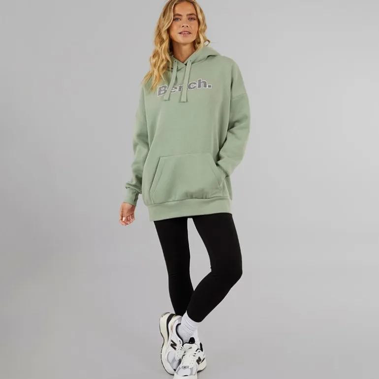Bench Damen Dayla Oversized Kapuzenpullover Dunkel Salbei Grün