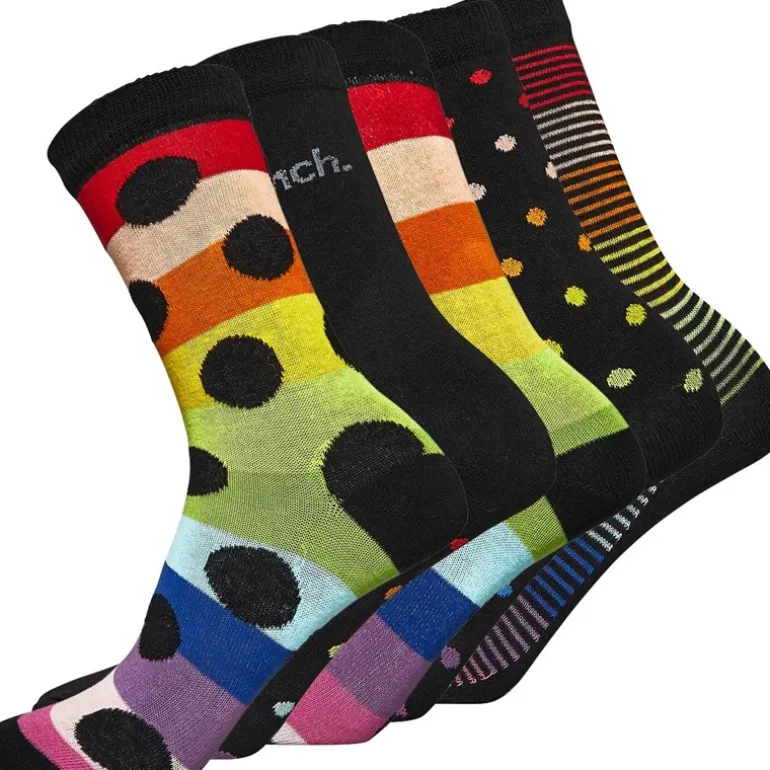 Bench Damen Dorit Socken 5er Pack Schwarz/Mehrfarbig