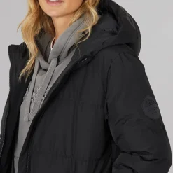 Bench Damen Elli Maxilänge Wasserdichte Jacke Schwarz