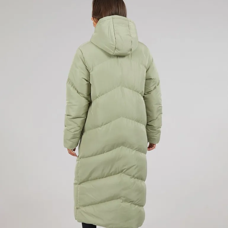 Bench Damen Eloraina Langer Kapuzen-Steppmantel Hell Khaki