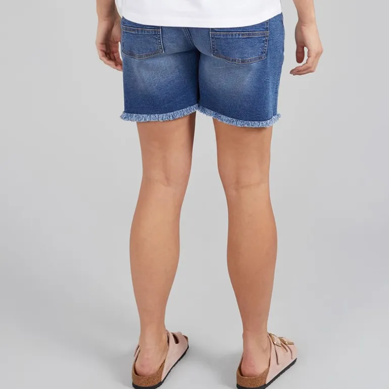 Bench Damen Kaylie Denim Shorts Mittelblau