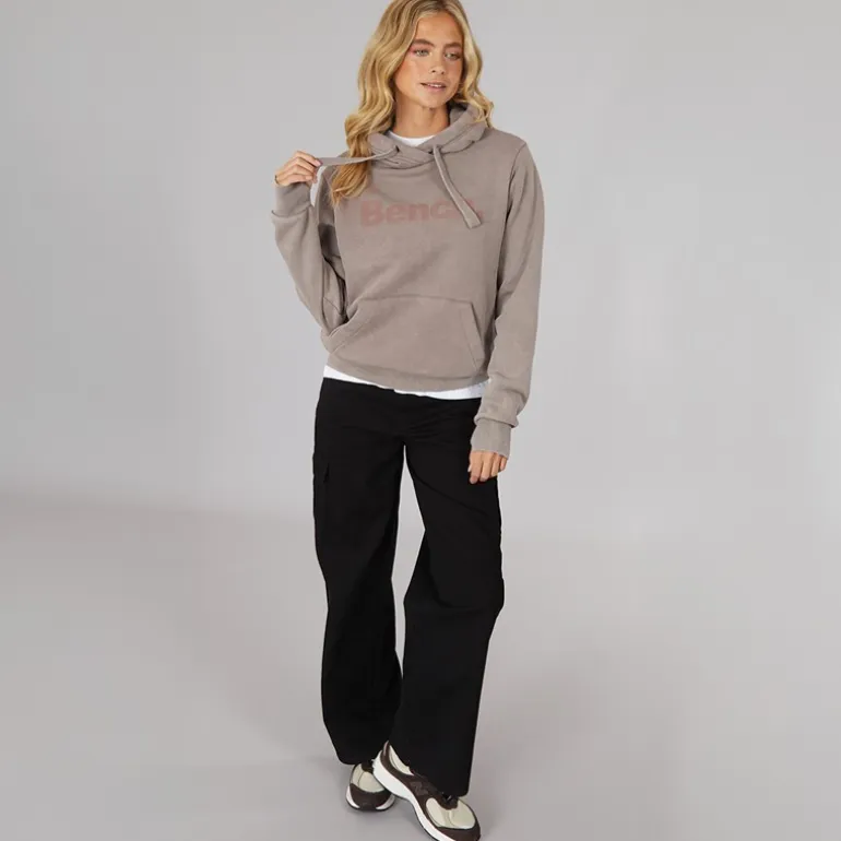 Bench Damen Lerenna Hoodie Warm Gewaschenes Taupe