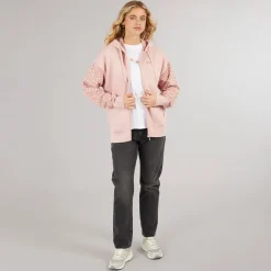 Bench Damen Liney Zip Thru Hoodie Hell Staubig Rosa