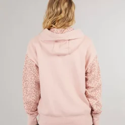 Bench Damen Liney Zip Thru Hoodie Hell Staubig Rosa