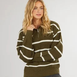 Bench Damen Margita Pullover Dunkles Oliv