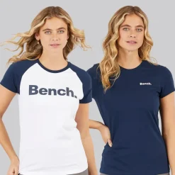 Bench Damen Nerissa T-Shirts Zweierpack Weiß/Marineblau