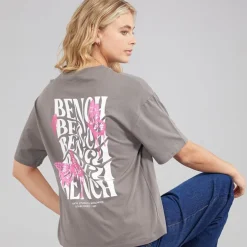Bench Damen Reisy T Shirt Charcoal