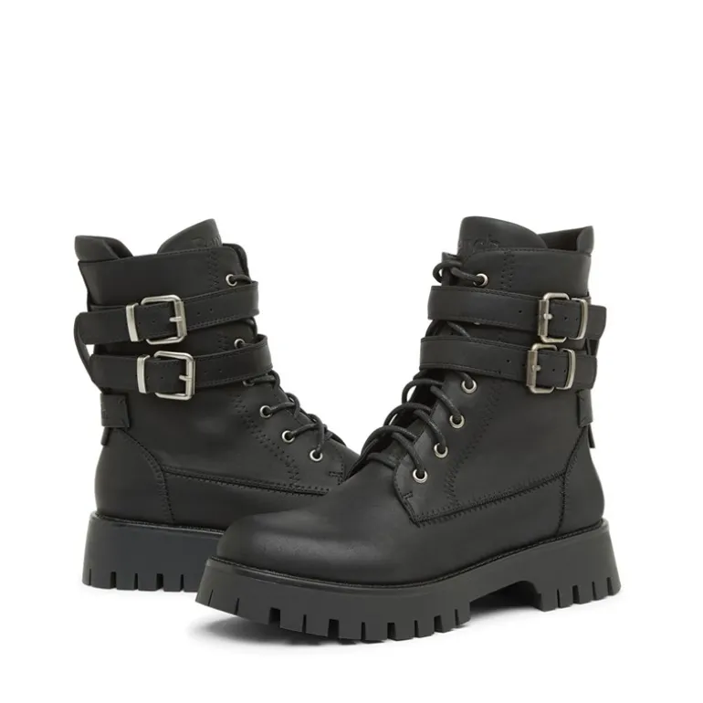 Bench Damen Tatton Schnallen Biker Stiefel Schwarz