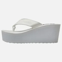 Bench Damen Urlaubs klobige Keil Zehentrenner White Pu