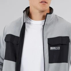 Bench Herren Anders Trichterhals Fleece Rund Grau