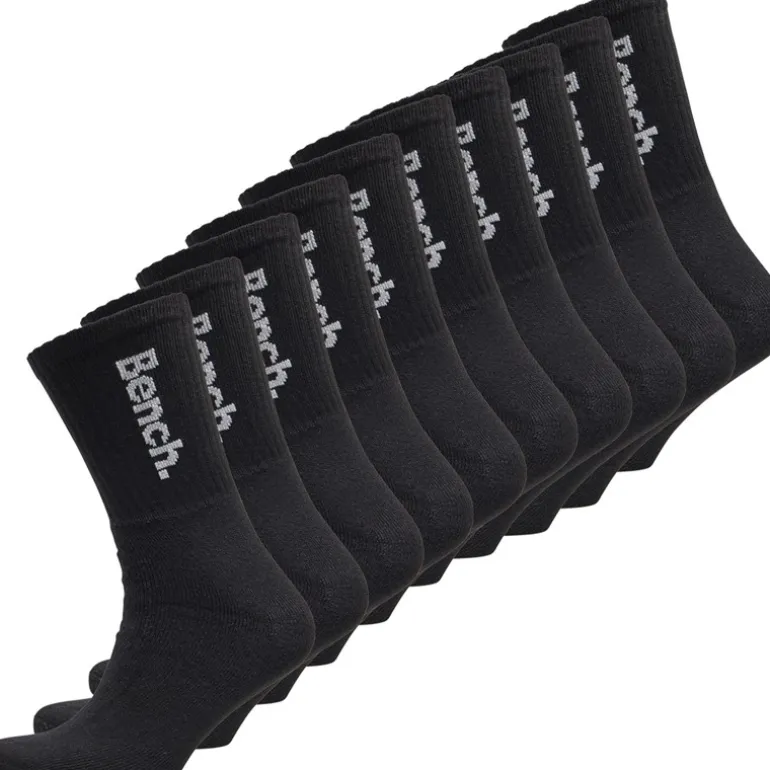 Bench Herren Apollo Zehnerpack Gepolsterte Crew Socken Schwarz/Weiß