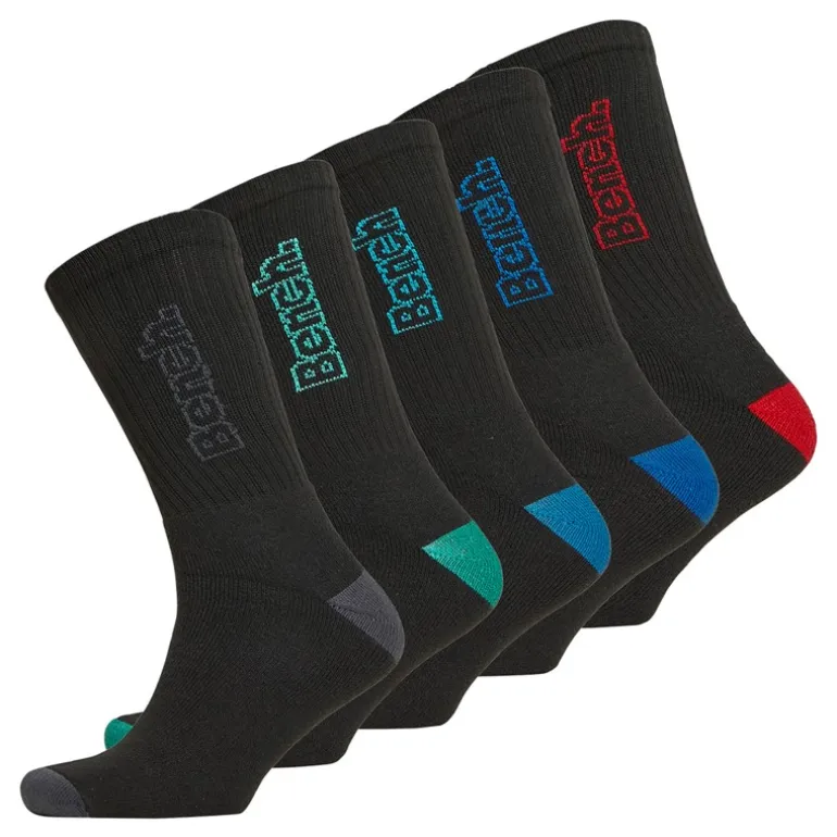 Bench Herren Atlas Zehn Pack Gepolsterte Crew Socken Schwarz/Multi
