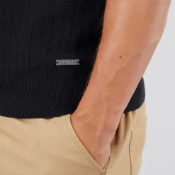 Bench Herren Brescia Strick Polo Schwarz