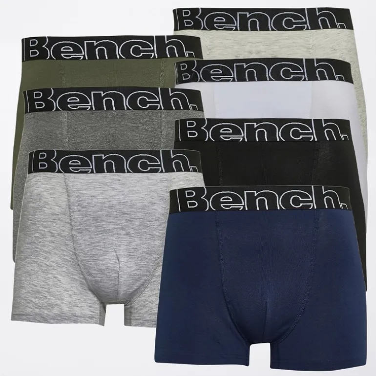 Bench Herren Burchard 7er-Pack Boxers Ecru Melange/Khaki/Weiß/Anthrazit Melange/Schwarz/Grau Melange/Marine
